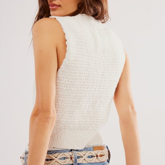 Free People White Ava Sweater Vest - Picture 2 of 8